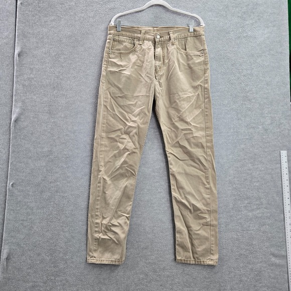 Levi's 508 Men Jeans 32x32 Beige Denim Taper Leg Pockets Mid Rise Cotton (34x29) - Picture 1 of 13